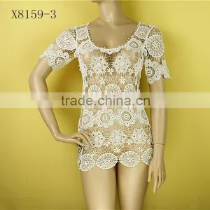 2016 Fashion Sexy Crochet Summer White Dresses For Women thumbnail-1