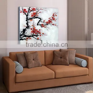 Modern Canvas Flower White Black Red Painting thumbnail-1