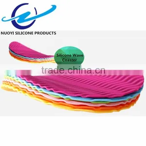 Silicone Drink Place Mats Potholder Round Table Cushion Wave Designing Anti Slip Pot Holder Waterproof Coaster thumbnail-4