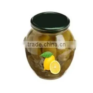 Cracked Purple Olives With Lemon, High Quality 100% Tunisian Table Olives.Cracked Olives With Lemon 370 ml Glass Jar thumbnail-2
