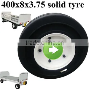 Airport Luggage Trolley Small Coloured Solid Tires 4.00-8 Wheel 3.75 Rims Tyre thumbnail-1