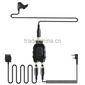 Ear Vibration Headset With Mini Din Finger Ring PTT for Kenwood Two Way Radio thumbnail-1