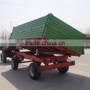 Hot Sale Euro Style Tractor Use Hydraulic 6Ton,heavy Duty Farm Tipping Trailer, Rear and Side Tipping With CE thumbnail-3