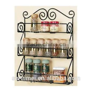 Three Layers Spice Storage Kitchen Metal Wall Rack thumbnail-1