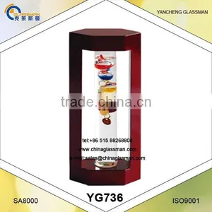 Galileo Thermometer With Wooden Frame YG736 thumbnail-1