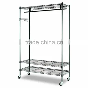 Vivinature Metal Wire Garment Cloth Drying Rack, Storage Shelf With Wheels thumbnail-1