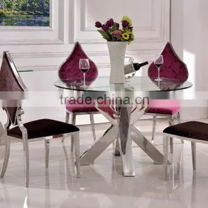 TH383 Stainless Steel Glass Top Fancy Console Table For Dinner thumbnail-2