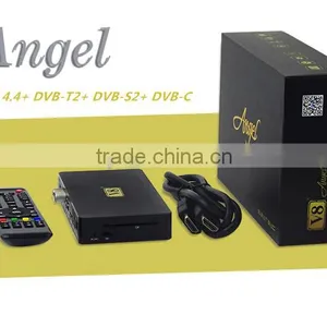 2016 New Powerful Andriod Combo DVB-S2+T2+Cable V8 Angel Satellite Receiver Built In Bluetooth and WiFi Support IPTV & VOD STB thumbnail-1