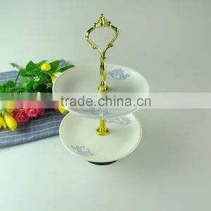 Porcelain 2-tiers Cake Plates thumbnail-2