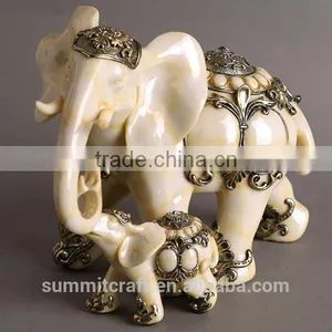 Antique Resin Artificial Ivory Elephant Decors thumbnail-2