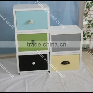 Unique Design Home Decorative Furniture Colorful Wooden DIY Storage Cabinet, Easy to Move thumbnail-2
