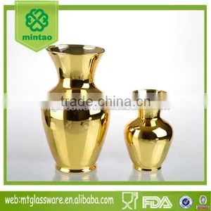 2-tier Hand Made Top Grade Home Decor Color Electroplate Glass Vase Style thumbnail-1
