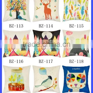 17.7" x 17.7 " High Quality Hemp Christmas Deer Pillow Case for Sofa thumbnail-5