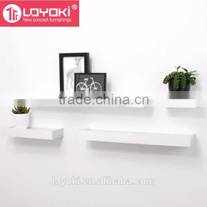 Mdf Wood Home Wall Mount Shelf Floating Shelf Vertigo Set of 4 Ledge Shelves thumbnail-1