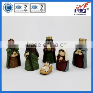 2017 NEW Style Catholic Polyresin Christmas Cartoon Nativity Scene Set Wholesale thumbnail-1