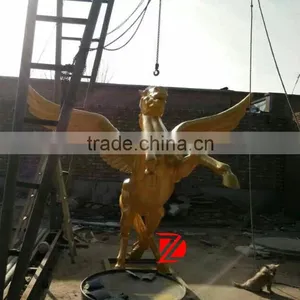 Flying Golden Winged Horse Sculpture in Bronze thumbnail-1