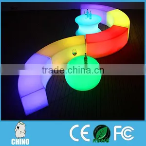 Outdoor Restaurant Glow Led Bench Chair thumbnail-3