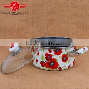 2016 High Quality Wholesale Non-stick Enamel Cast Iron Turkish Cooking Pot With Glass Lid thumbnail-2
