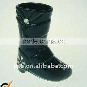 9" Shoe Shape Ceramic Vase thumbnail-1