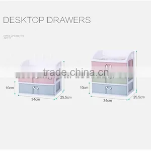 Office Plastic 3 Tiers Storage Drawer Desk Organizer Cabinet thumbnail-2