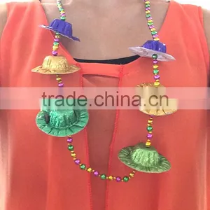 Mardi Gras/ Dionysia Promotional Hat Pendant With Beads Necklace thumbnail-3