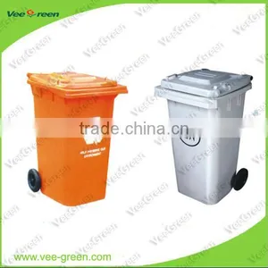 120L Outdoor Industrial Plastic Litter Can With Wheele and Lid thumbnail-1