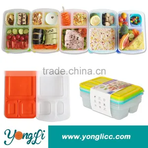 Leak-proof 3 Compartment Rectangular Plastic Eco Friendly Food Container thumbnail-1