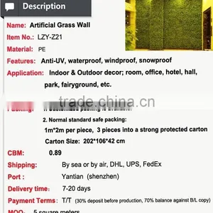 Hanging Plants Wall Artificial Green Grass Wall thumbnail-2