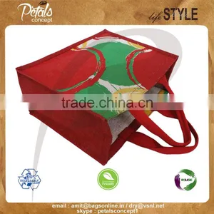 PP Laminated Jute Tote Bag With Web Handle & With Three Color Front & Back Print thumbnail-4