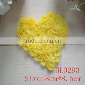Hot 2016 New Top Seller Heart Shape Fabric Applique Bridal Trim for Wedding Dress thumbnail-3