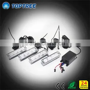 10-80V Amber LED Strobe Light Bars 16w 4pcs Combine Warning Light Bars thumbnail-3