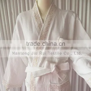 Two Colors Hotels Thick Absorbent Soft Cotton Robe Bathrobes Waffle Bathrobes Chevron thumbnail-5