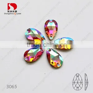 Polished Drop ab Sew on Rhinestones,flatback k5 Quality Sewing Crystal Stones thumbnail-3