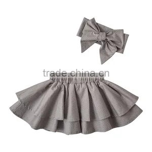 Summer Hot Sale Cute Fashion Party Baby Mini Skirt With Matching Headband thumbnail-2