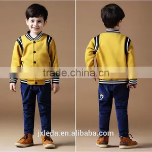 Children Boys Striped Sleeve and Hem Fleece Jacket thumbnail-2