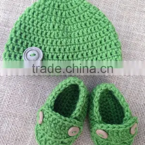 Hot Sale Autumn Winter Baby Toddler Crochet Wool Shoes Set Cute Style Infant Hand Knit Shoes thumbnail-1