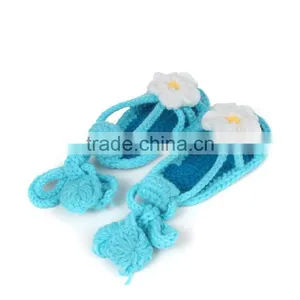 Summer Baby One Flower High Quality Crochet Shoes for Children thumbnail-2