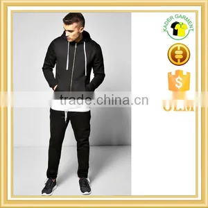 Cheap Wholesale Plain Tracksuit 100% Polyester Hoodie Tracksuit for Men thumbnail-1
