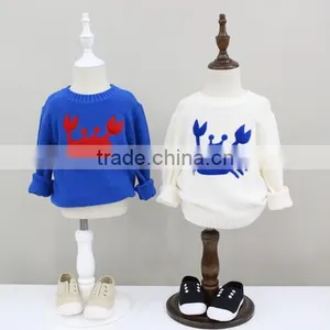 Korean Children Clothing Hand Knitted Wool Sweaters Embroidery Sweater thumbnail-1