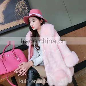 Women Winter Large Collar Fake Fur Coats Plus Size Vintage Artificial Fox Fur Coat thumbnail-3