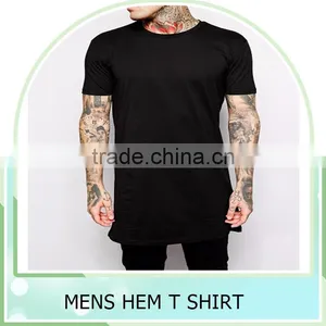 New Fashion 100% Cotton Hip Hop Men's Longline T SHIRT Short Sleeve Men T-SHIRT Tall Tshirt New Arrival Mens TOP TEE SHIRTS thumbnail-1