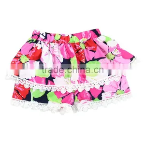 Wholesale New Style Baby Cotton Flower Pattern Girls Skirts Kids Fancy Skirt thumbnail-1