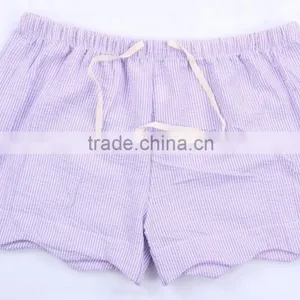 Wholesale Seersucker Scalloped Shorts thumbnail-3