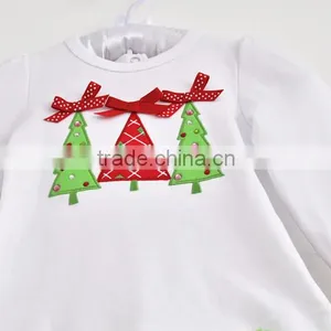 2015 New Fashion Long Sleeve Christmas Tree Lace Boutique Kids Outfit thumbnail-3