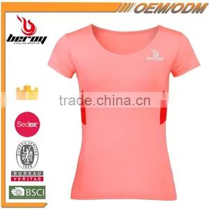 BEROY Custom Fitness Women Gym Cycling Running Sports T-shirt for Wholesale thumbnail-1