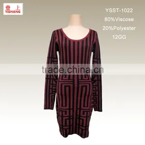 Hot Sale!Jacquard Sweater 80%Viscose 20%Polyester Lady Top Fashion Sweater thumbnail-1