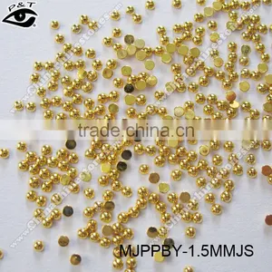 Metal Dome Studs Half Round Studs 1.5MM Gold Round Beads for Nail Art thumbnail-3