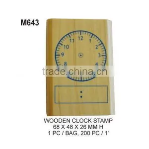 EDUCATIONAL TOOL (M643) WOODEN CLOCK STAMP thumbnail-1