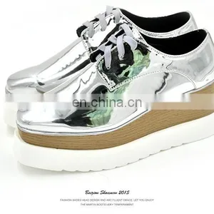 Wholesale High Heel Platform Shoes Women Leather Shoe Flat 2017 thumbnail-4