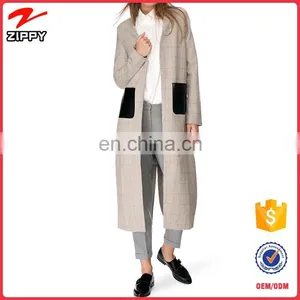 Wool Mix Fabric Fashion Design Woman Winter Coat thumbnail-1